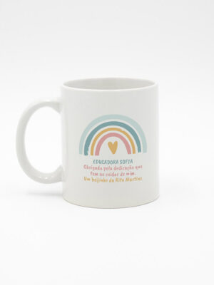 Caneca "Arco-Íris Agradecimento - Rosa"
