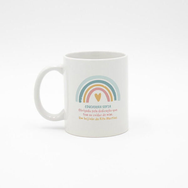 Caneca "Arco-Íris Agradecimento - Rosa"
