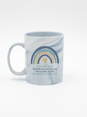 Caneca Mármore "Arco-Íris Agradecimento - Azul"