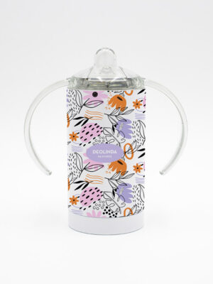 Copo com tampa "Padrao Floral"