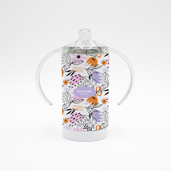 Copo com tampa "Padrao Floral"