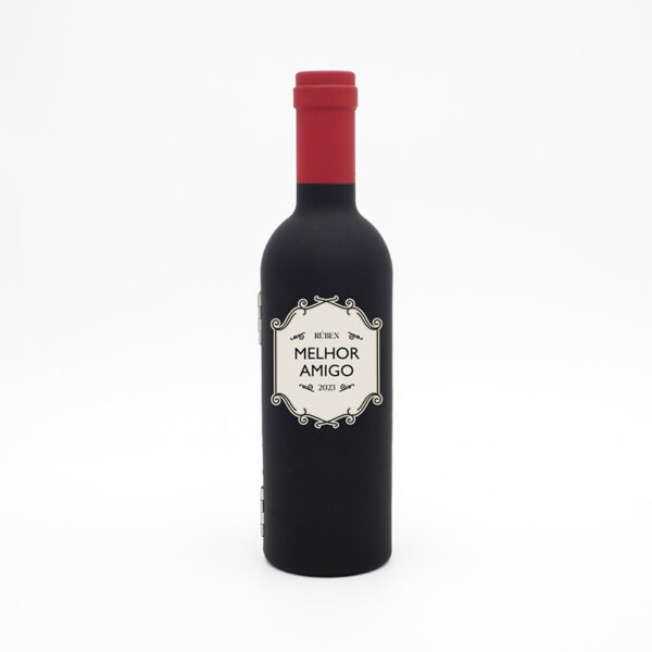 Garrafa com Kit Acessorios de Vinho  "Melhor Amigo"