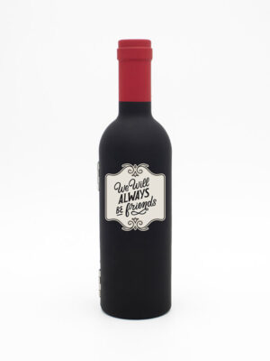 Garrafa com Kit Acessorios de Vinho  "We Will Always Be Friend"