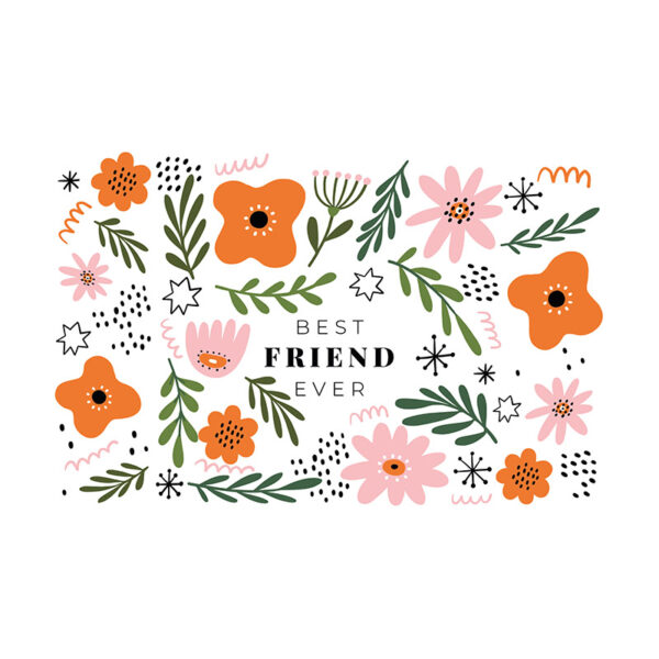 Garrafa com tampa em bambu "Best Friend Ever"