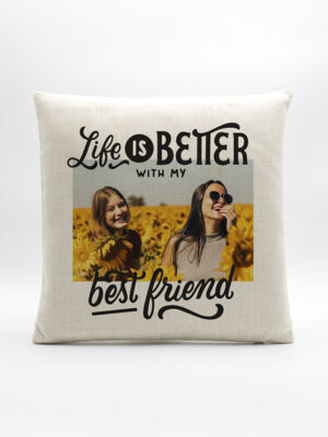 Almofada em Linho "Life is Better …"