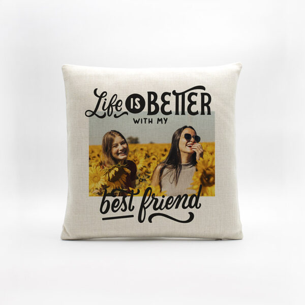 Almofada em Linho "Life is Better …"
