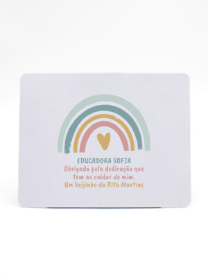 Mouse Pad "Arco-Íris Rosa - Agradecimento"