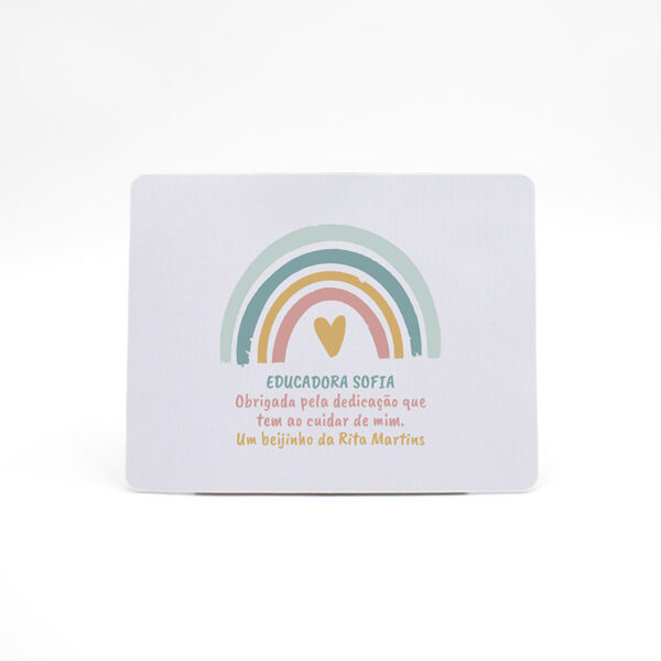 Mouse Pad "Arco-Íris Rosa - Agradecimento"
