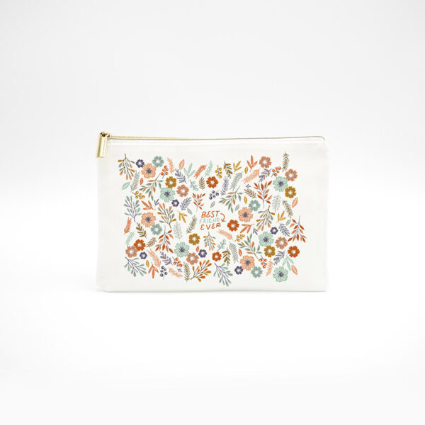 Necessaire Branca "Best Friends Ever Floral"