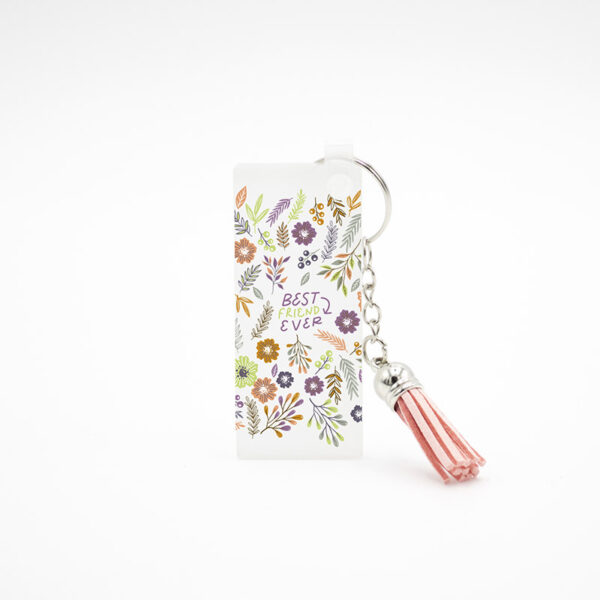 Porta Chaves com Pendente "Best Friends Ever Floral"