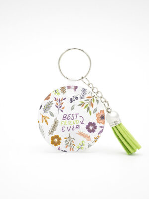 Porta Chaves com Pendente "Best Friends Ever Floral"
