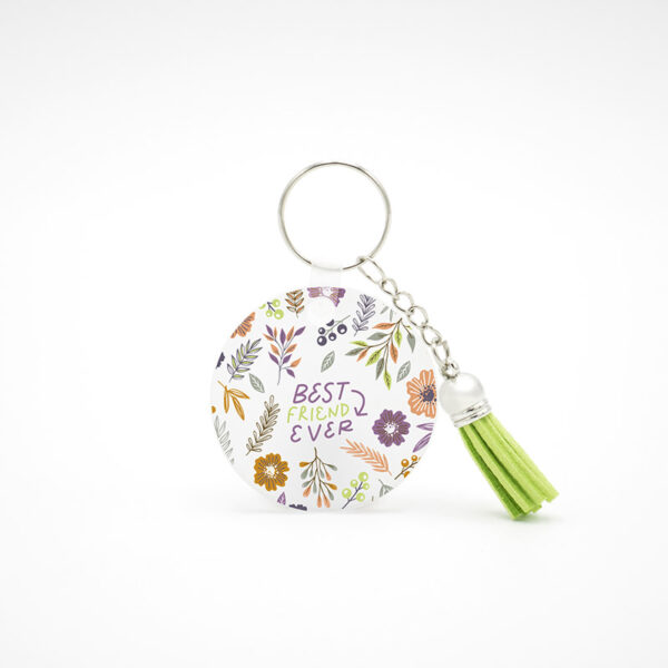 Porta Chaves com Pendente "Best Friends Ever Floral"