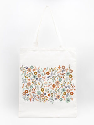 Tote Bag Branco "Best Friends Ever Floral"