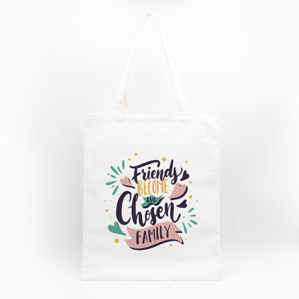 Tote Bag Branco "Friends Chosen Family"