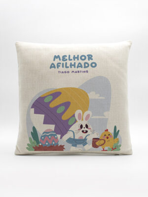 Almofada em Linho "Melhor Afilhado Páscoa"