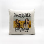 Almofada em Pele Sintética "Life is Better …"