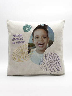 Almofada em Pele Sintética "Melhor Afilhado do Mundo"