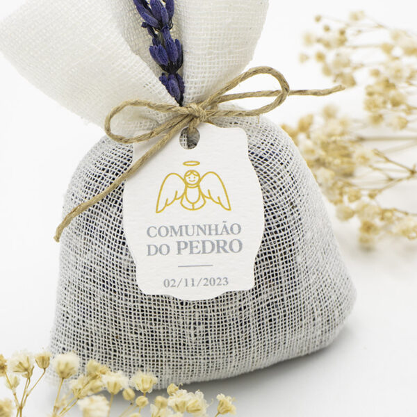 Saco de Juta Branco Perfumado Alfazema